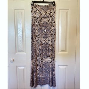 Artisan Ny Size S Maxi Skirt Orange, Purple, White Patterned